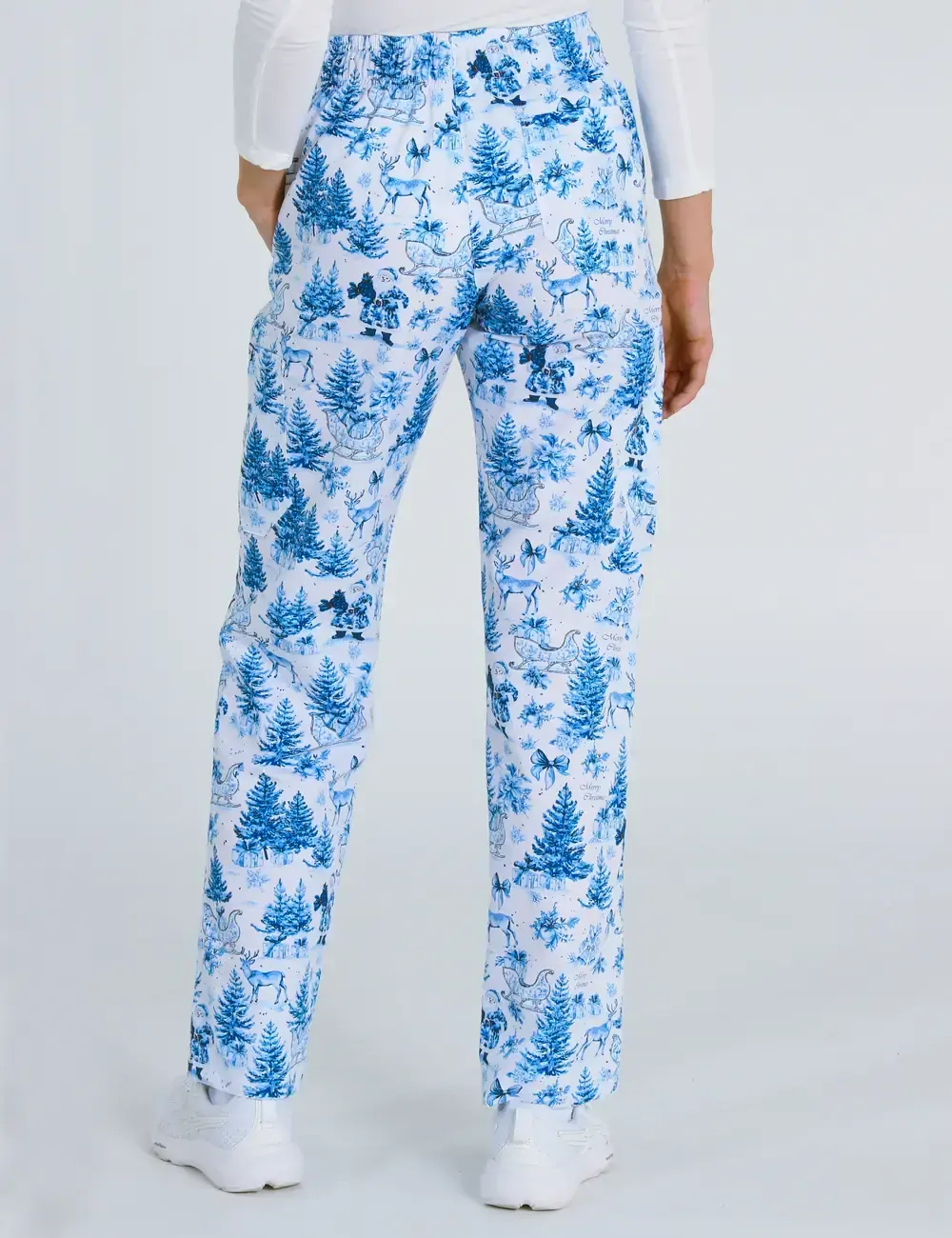 Noel Heritage Christmas Toile Women's Cargo Scrub Pants - XS - 2