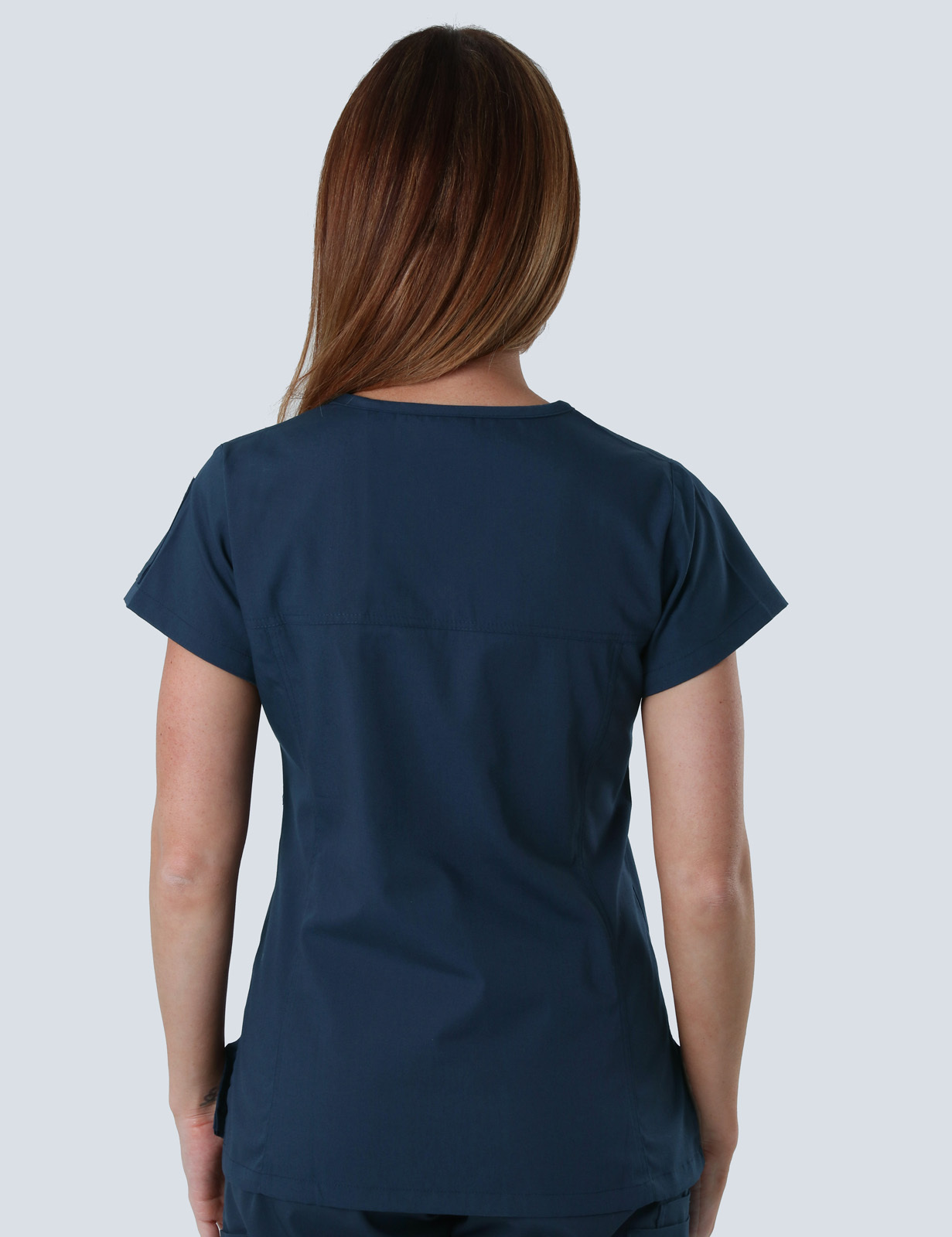 Women's Fit Solid Scrub Top - Navy - 2