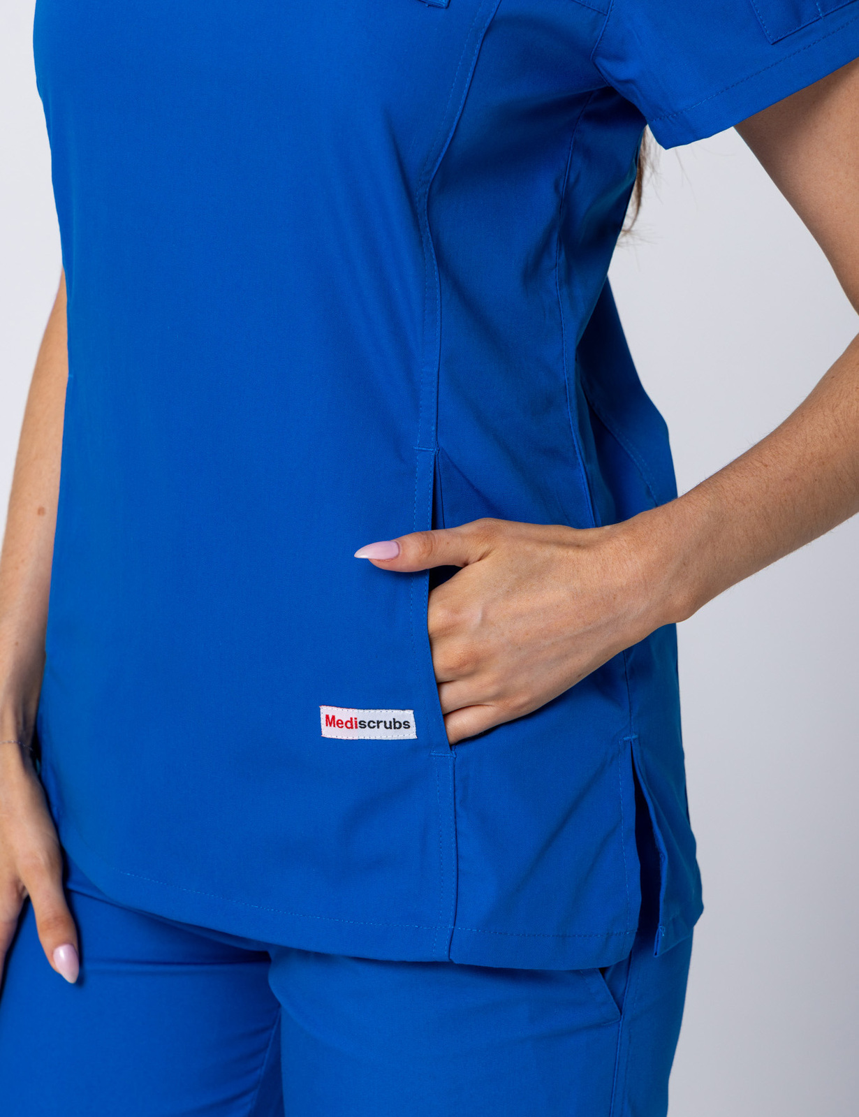 Women's Fit Solid Scrub Top - Royal - X Small - 2