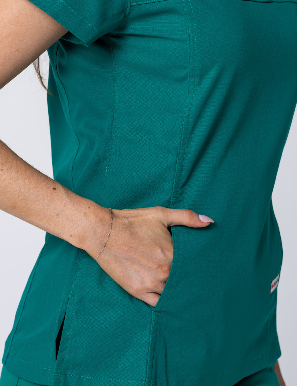 Women's Fit Solid Scrub Top - Hunter - 3X Large - 2