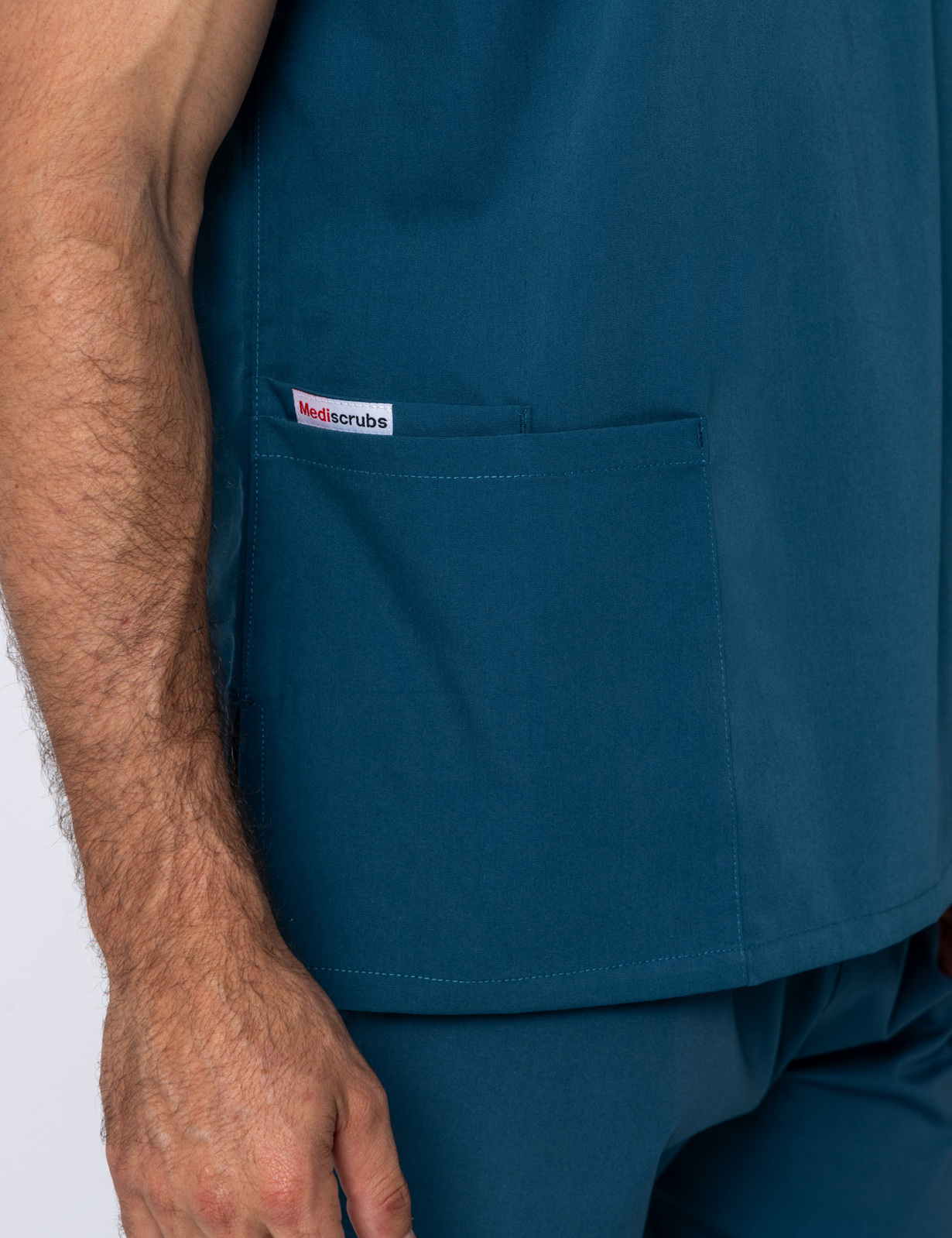 Men's Fit Solid Scrub Top - Caribbean - X Small - 2