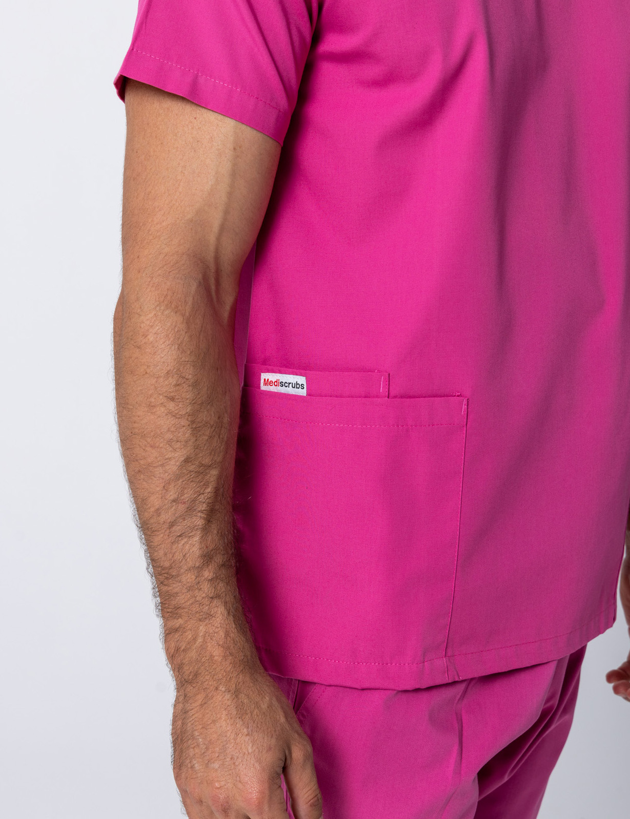 Men's Fit Solid Scrub Top - Pink - X Small - 2