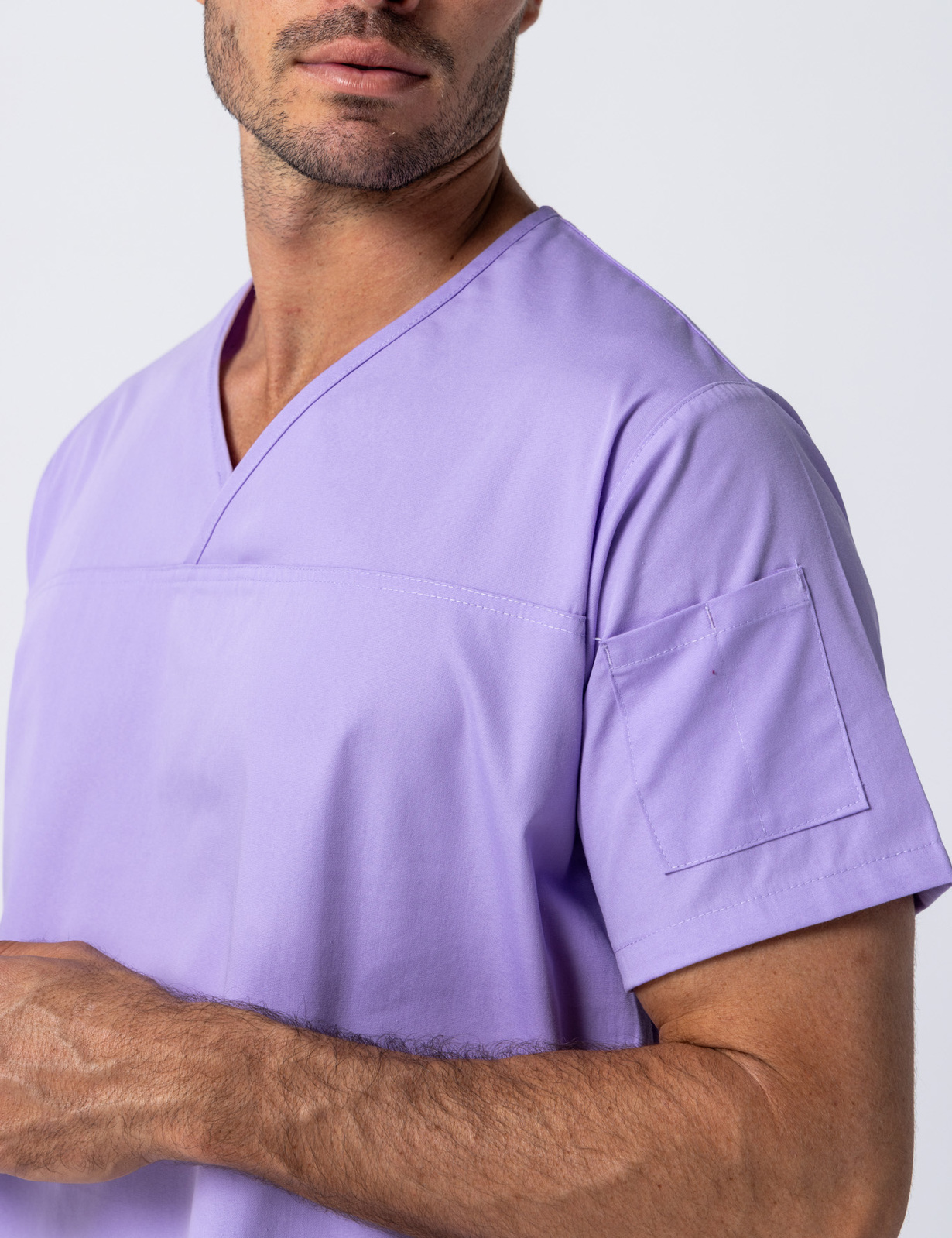 Men's Fit Solid Scrub Top - Lilac - X Large - 2