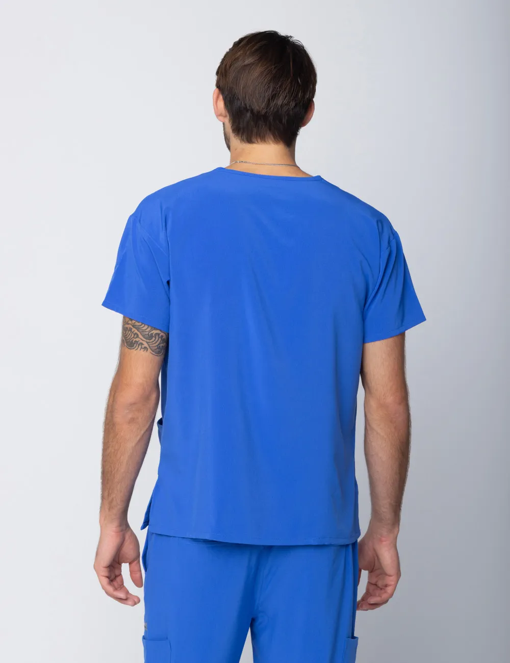 Anon Men's 4 Pocket V-Neck Top  Poly/Spandex - Electric Blue - XL - 2