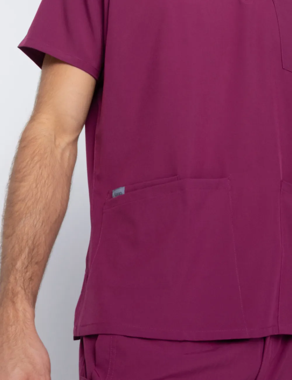 Anon Men's 4 Pocket V-Neck Top  Poly/Spandex - Exotic Plum - XL - 2