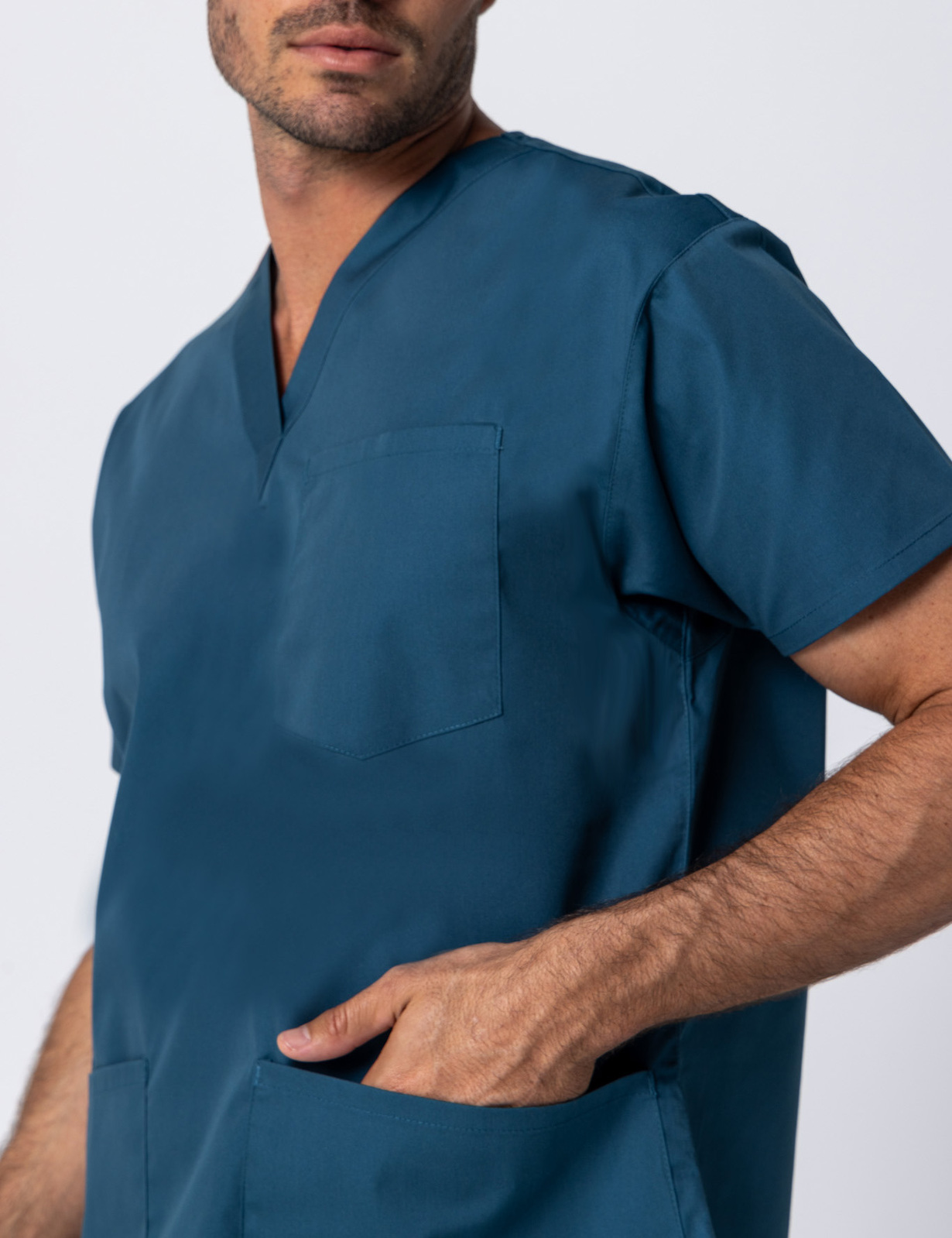 Men's 4 Pocket Scrub Top - Caribbean - X Small - 3