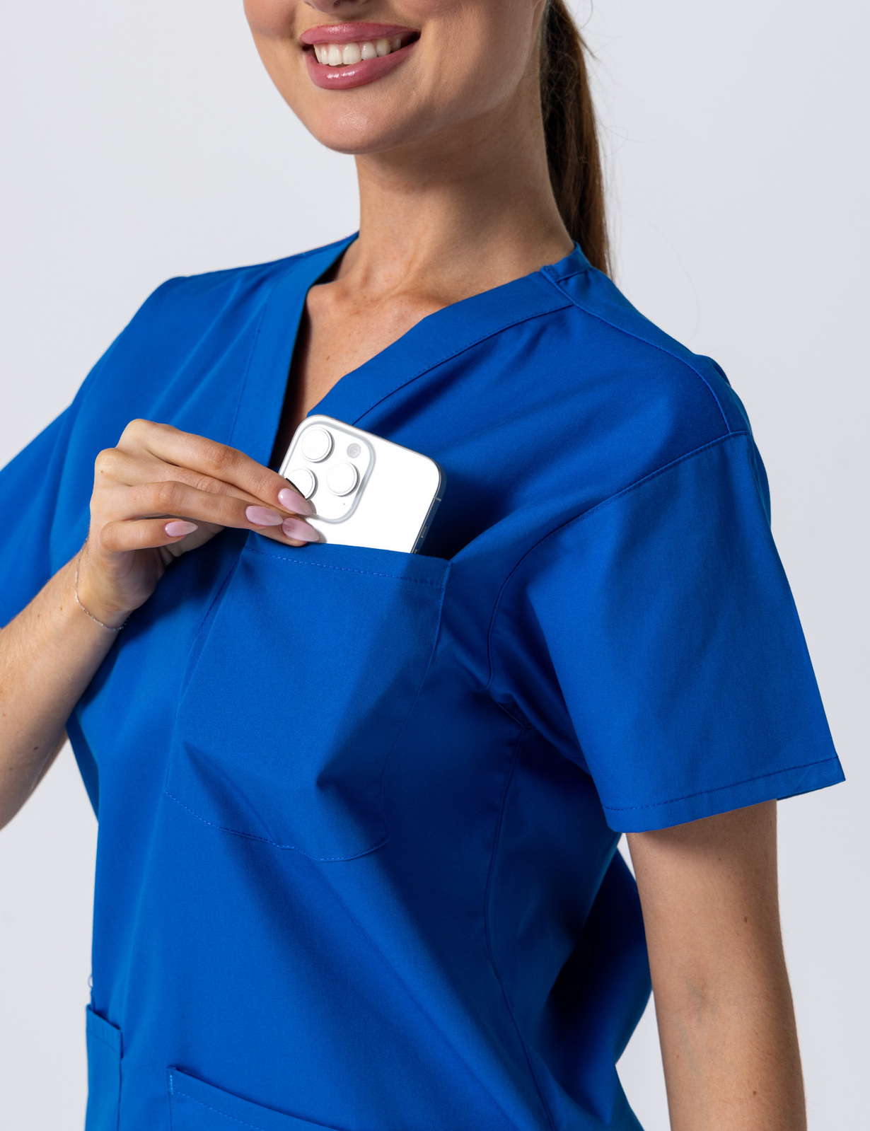 Women's 4 Pocket Scrub Top - Royal - X Small - 3