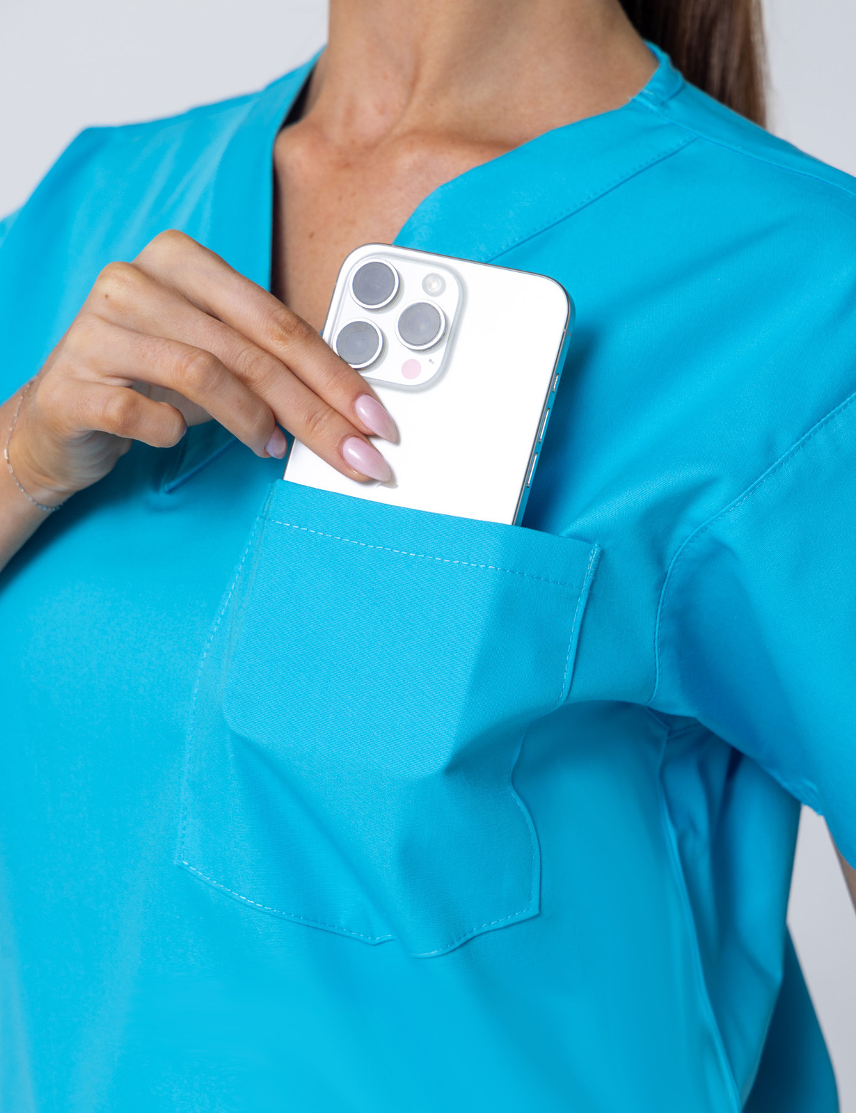 Women's 4 Pocket Scrub Top - Aqua - 3X Large - 3