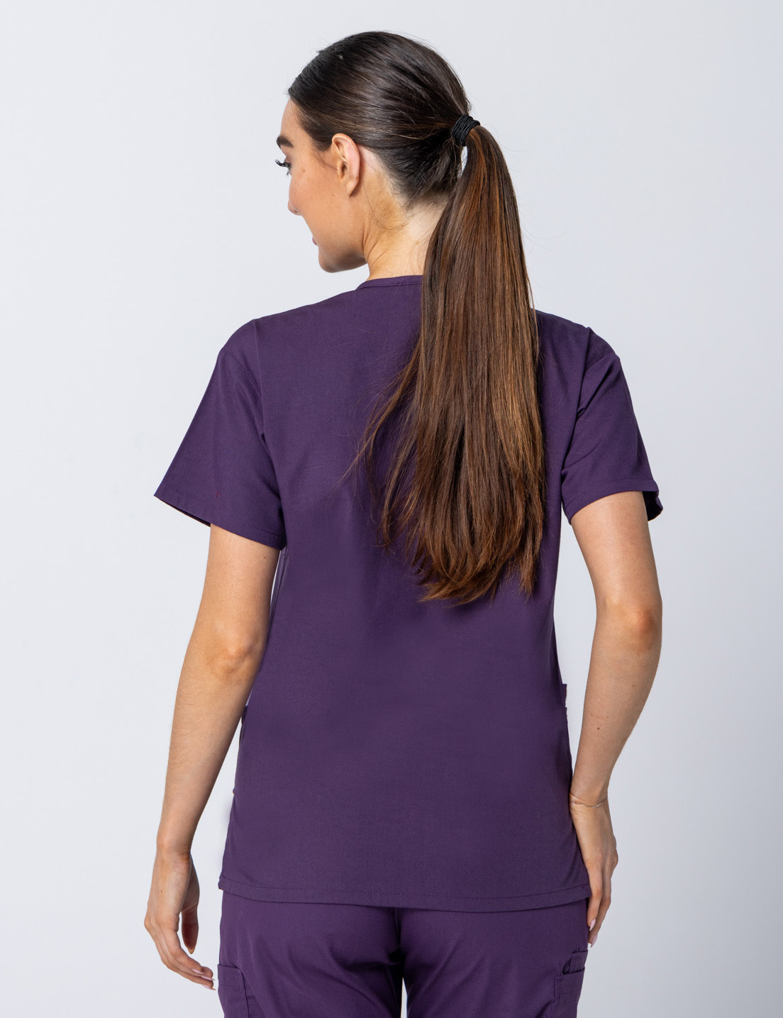 Women's 4 Pocket Scrub Top - Aubergine - 4X large - 3