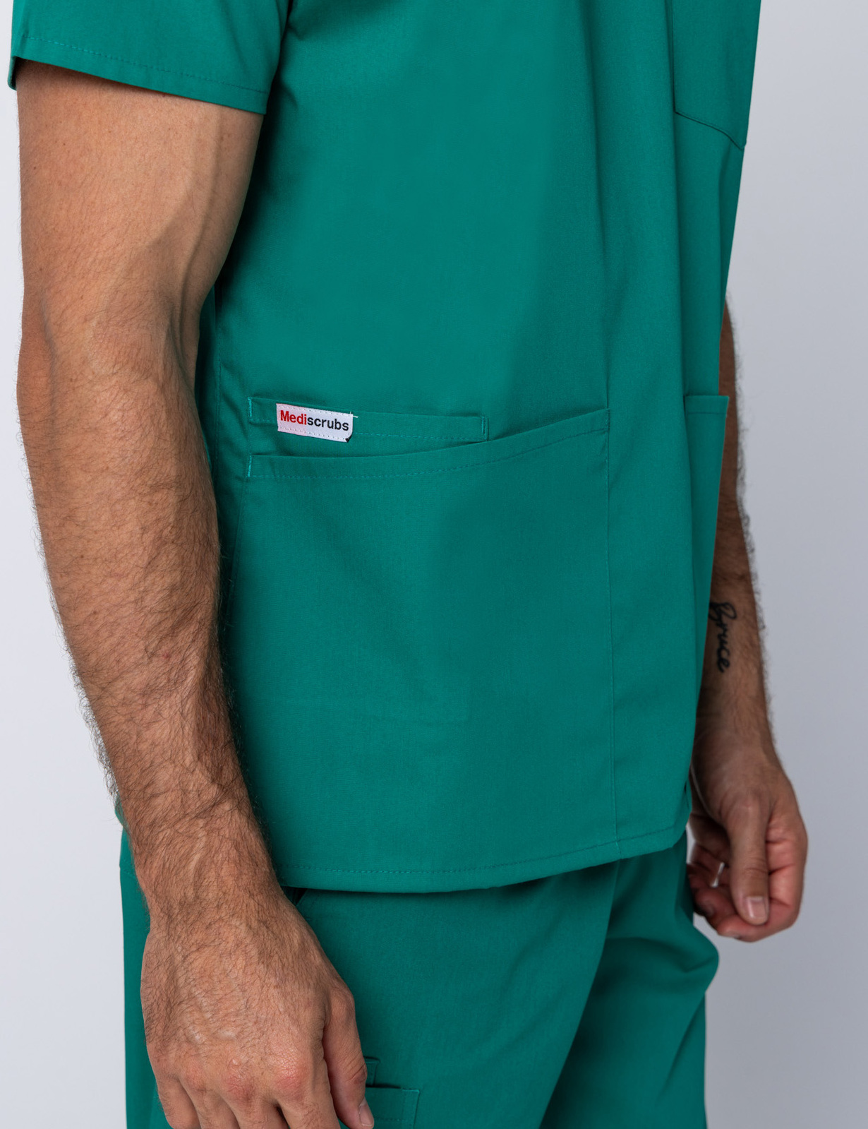 Men's 4 Pocket Scrub Top - Hunter - XX Small - 3