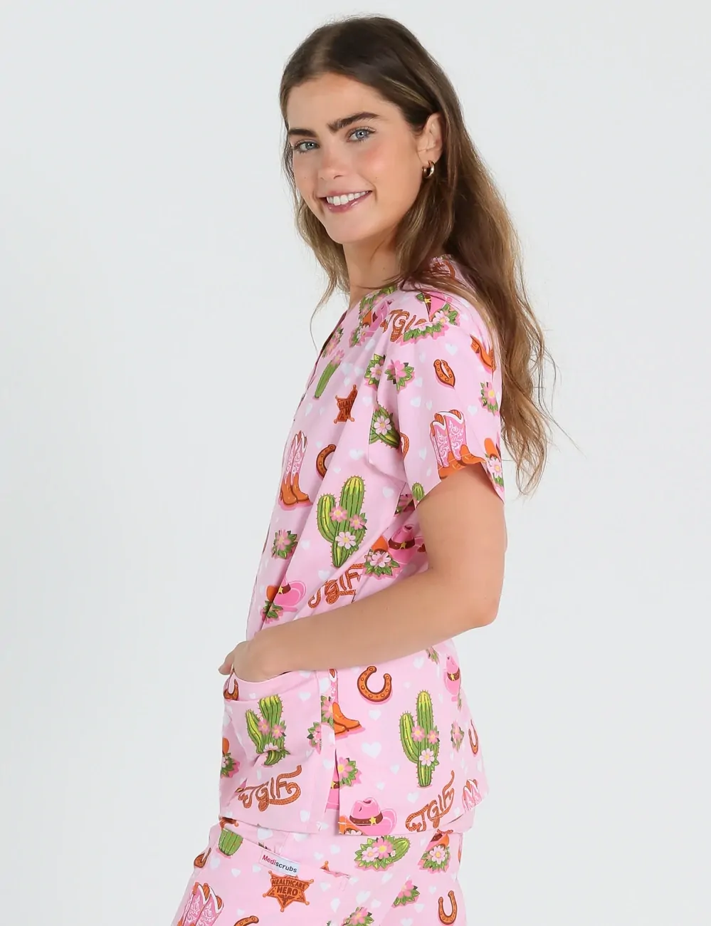 TGIF Boot Scootin' Friyay Women's Classic Scrub Top - XXS - 3