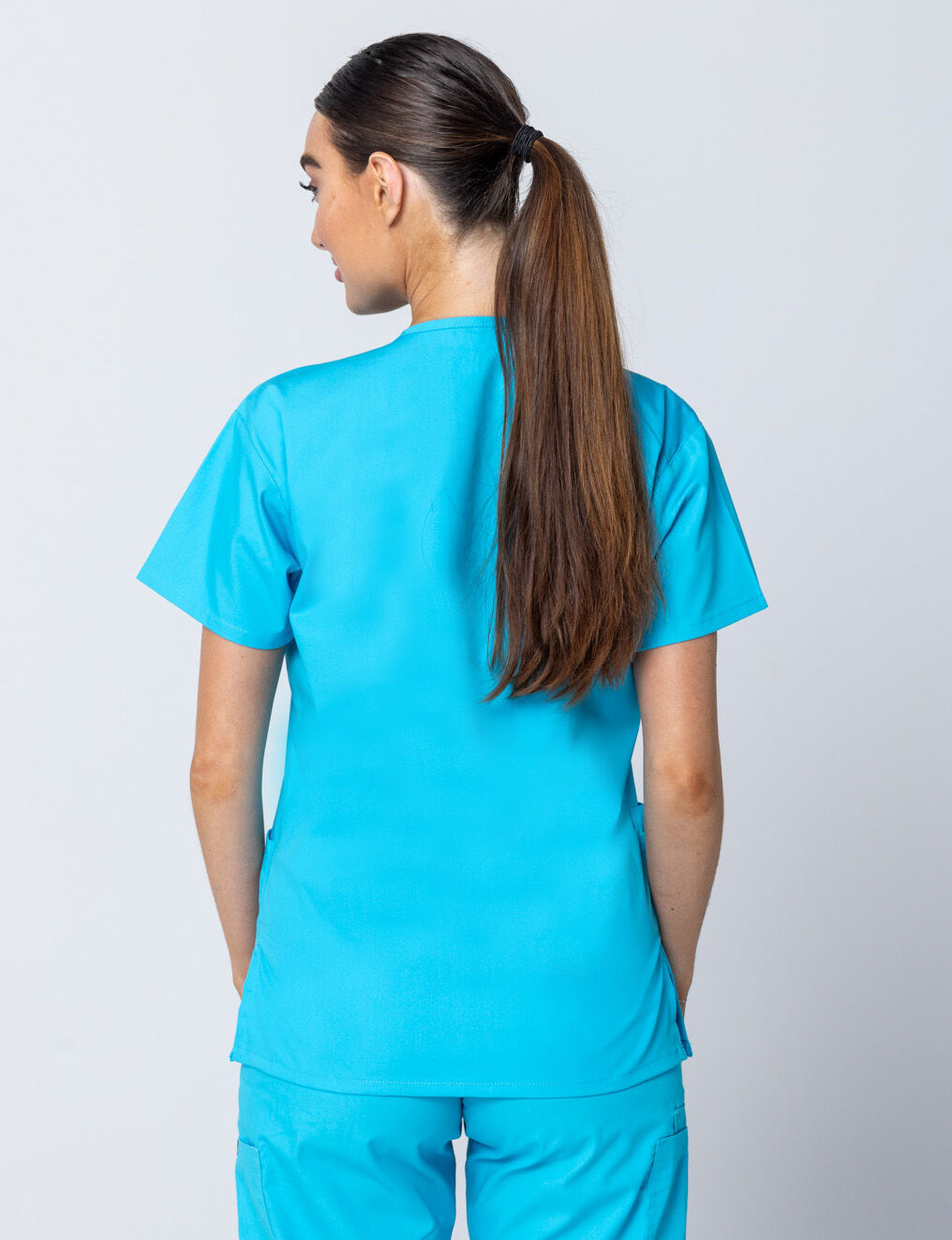 Townsville Hospital - Occupational Therapist - Unisex Top Only Bundle (4 Pocket Scrub Top in Aqua incl Logos) - 3
