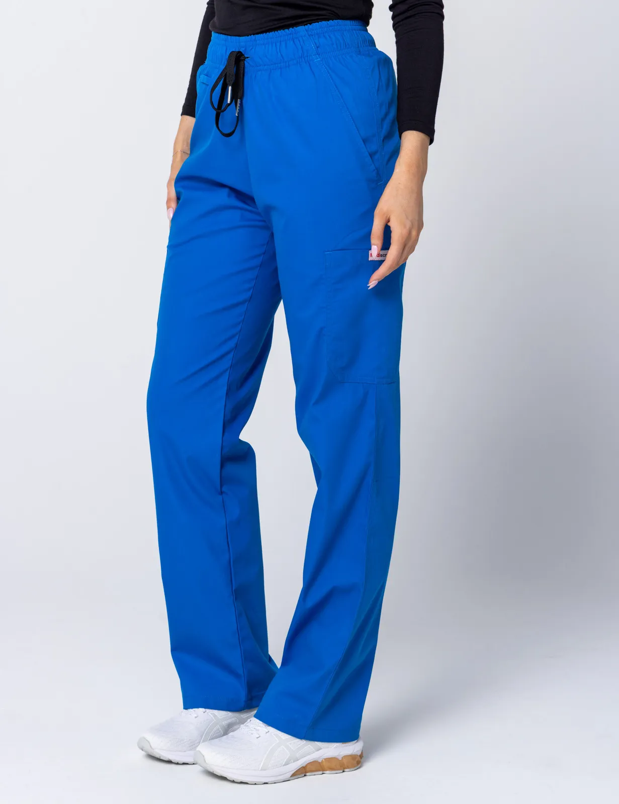 Tweed Health Super Clinic (Women's Fit Solid Scrub Top and Cargo Pants in Royal incl Logos) - 3