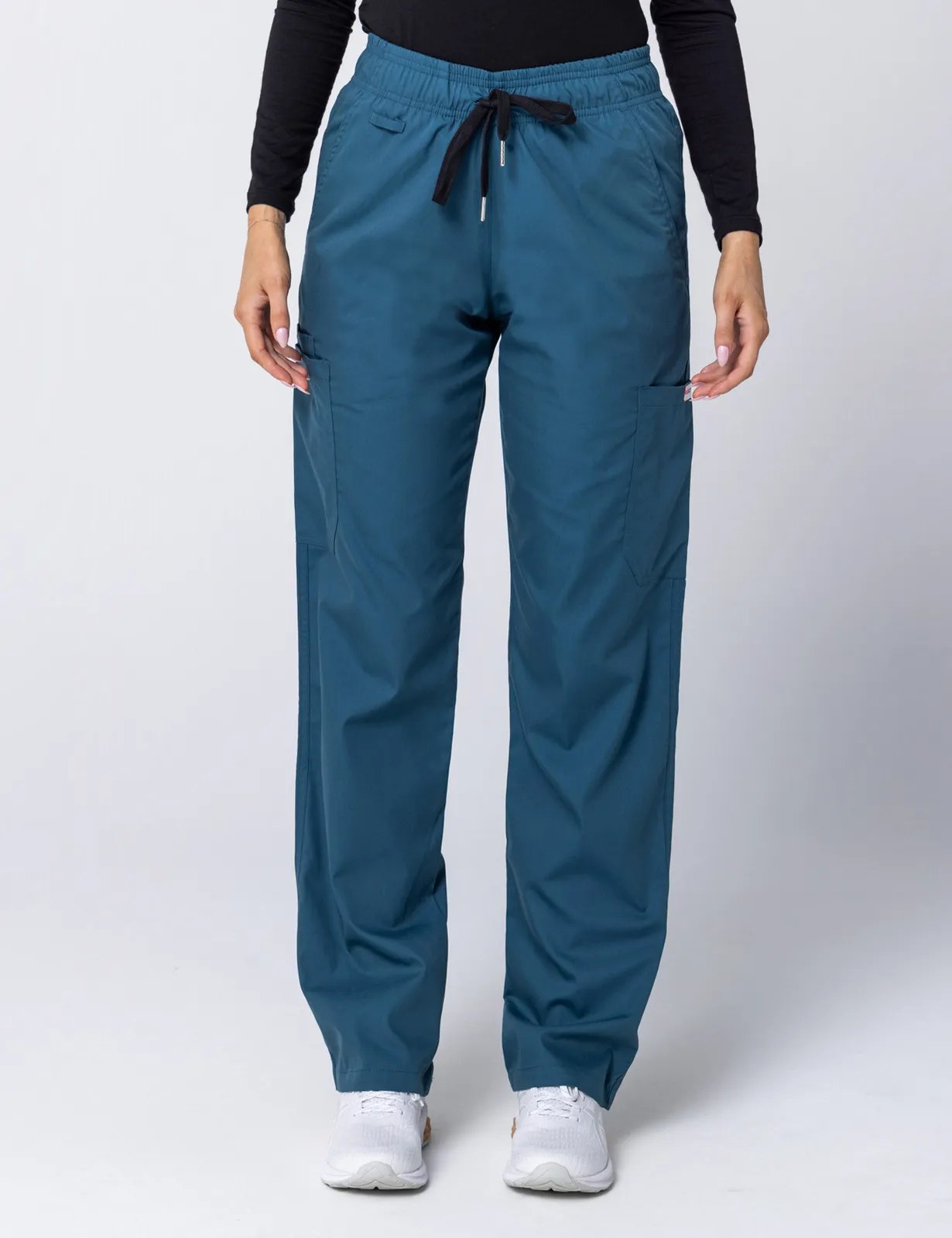 Tweed Health Super Clinic (Women's Fit Solid Scrub Top and Cargo Pants in Caribbean incl Logos) - 3