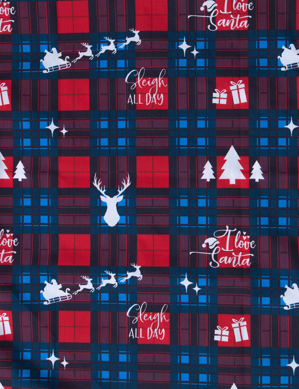 I Love Santa Tartan Women's Luxe Scrub Top - XL - 3