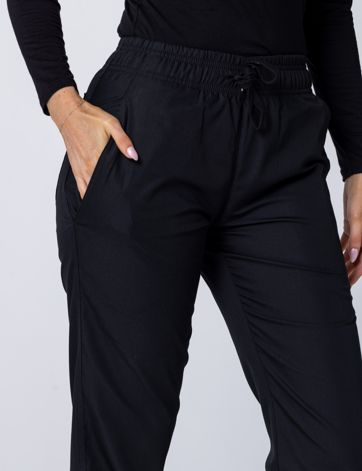 Women's Regular Cut Pants - Black - Medium - Tall - 3