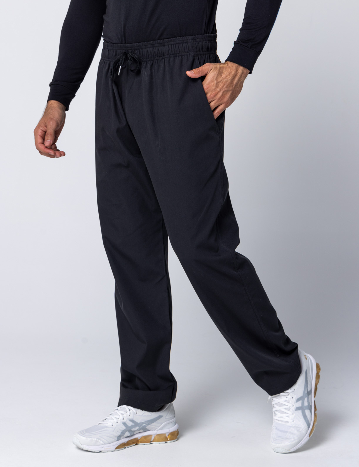 Men's Regular Cut Pants - Black - Large - Tall - 3