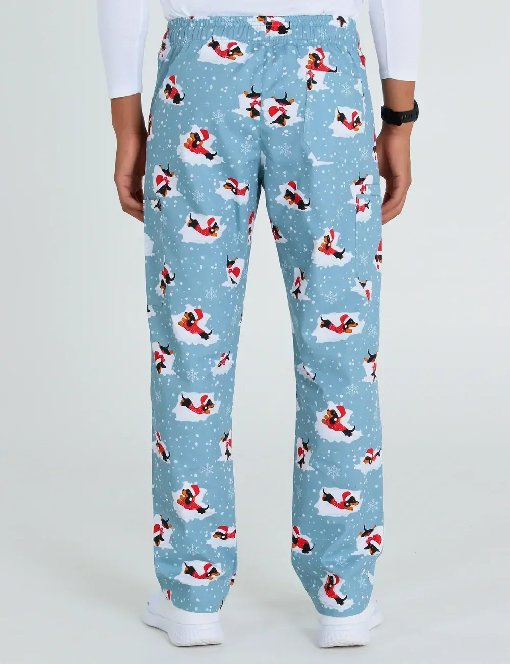 Dachshund Doggy Christmas Snuggles Men's Cargo Scrub Pants - XL - 3