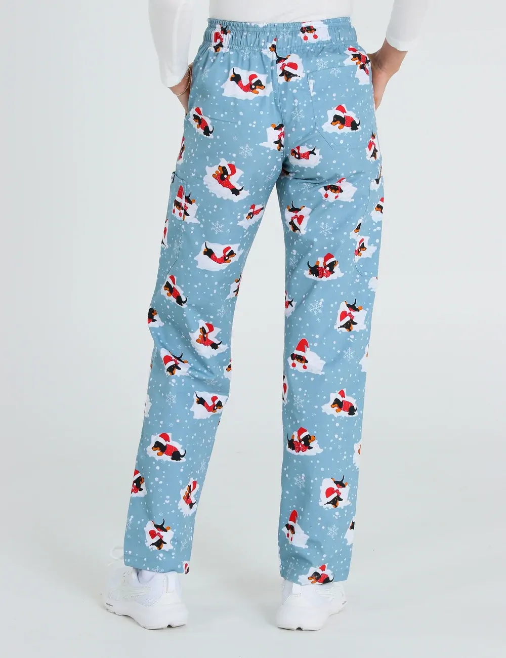 Dachshund Doggy Christmas Snuggles Women's Cargo Scrub Pants - XXS - 3