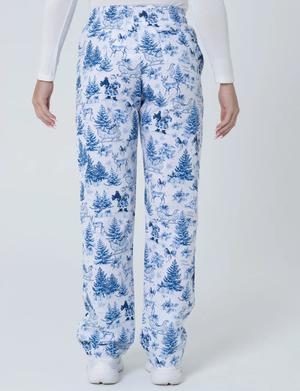 Noel' Heritage Christmas Toile Cargo Scrub Pants (Unisex) - XXS - 3