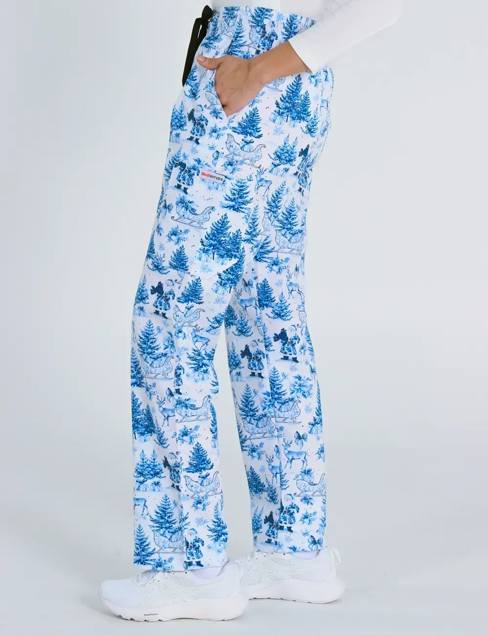 Noel Heritage Christmas Toile Women's Cargo Scrub Pants - XL - 3