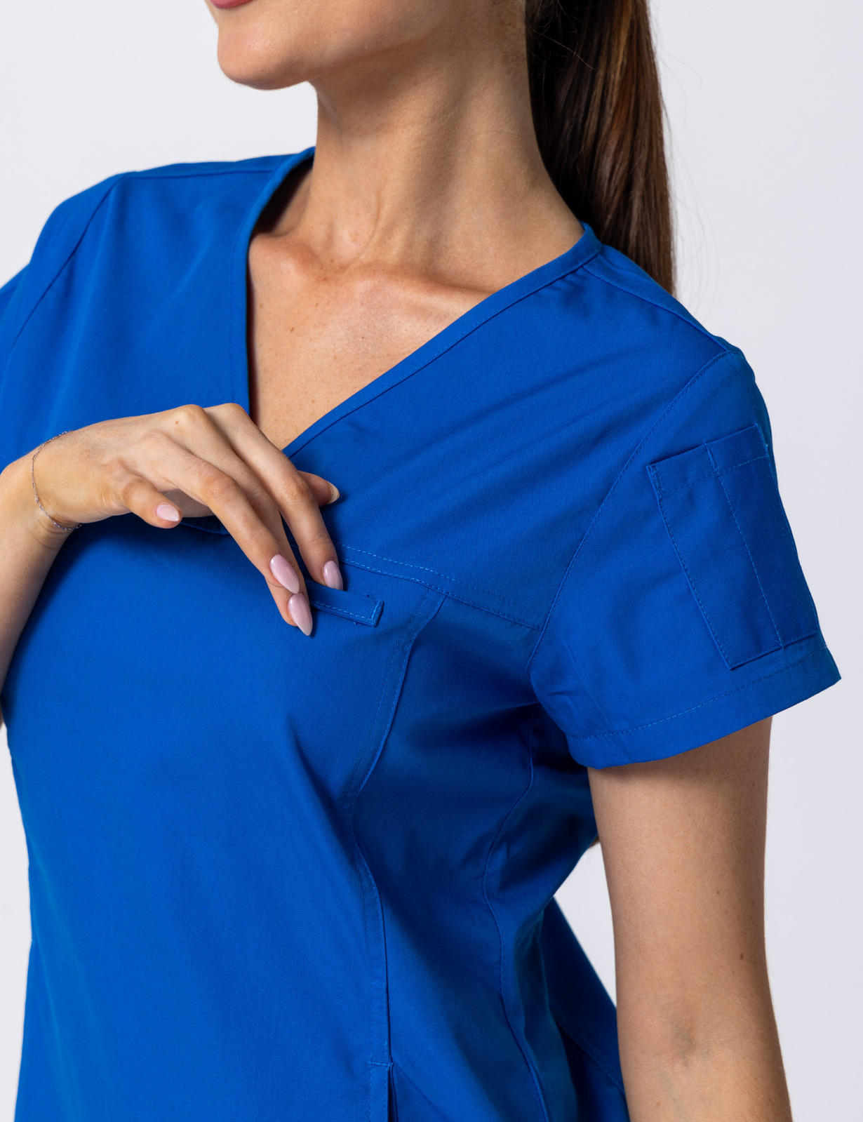 Women's Fit Solid Scrub Top - Royal - X Small - 3