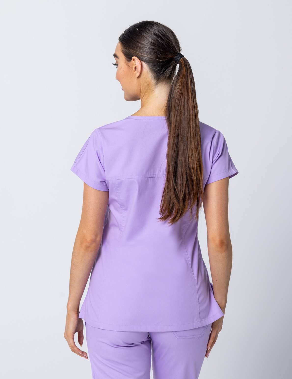 Women's Fit Solid Scrub Top - Lilac - Medium - 3