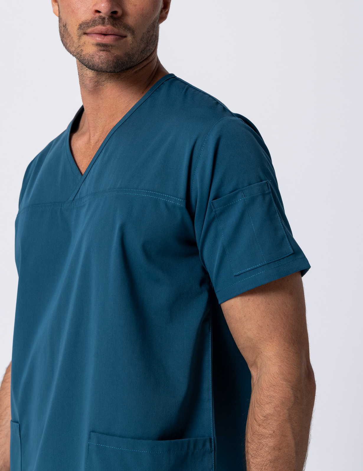 Men's Fit Solid Scrub Top - Caribbean - X Small - 3
