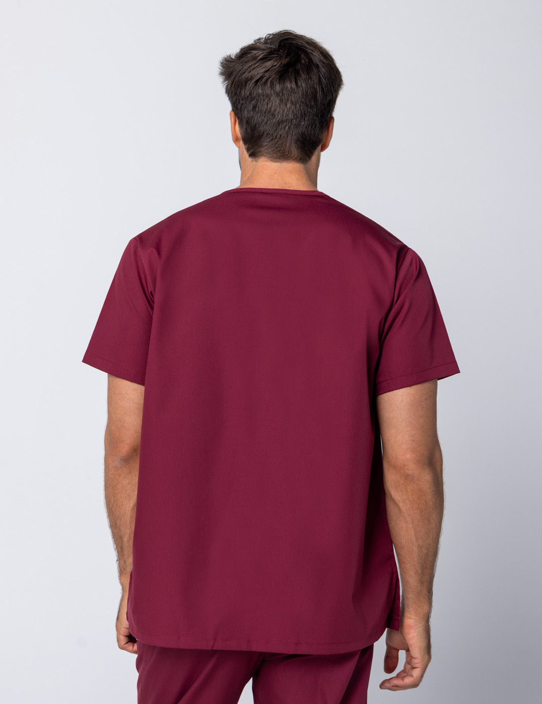 Men's Fit Solid Scrub Top - Burgundy - XX Small - 3