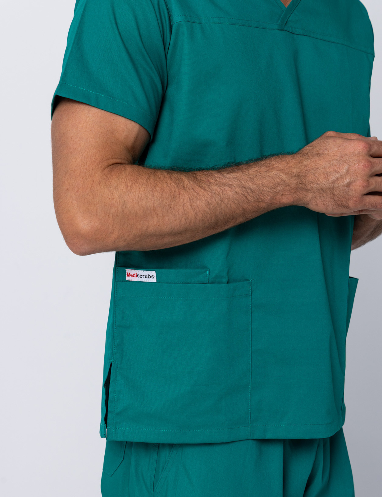 Men's Fit Solid Scrub Top - Hunter - XX Small - 3