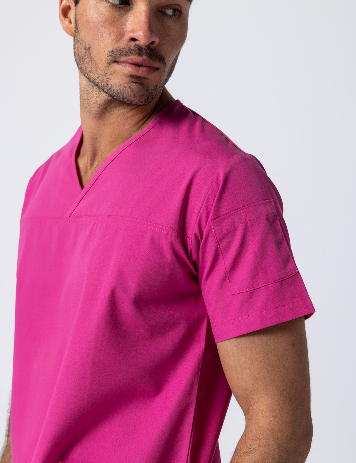 Men's Fit Solid Scrub Top - Pink - X Small - 3
