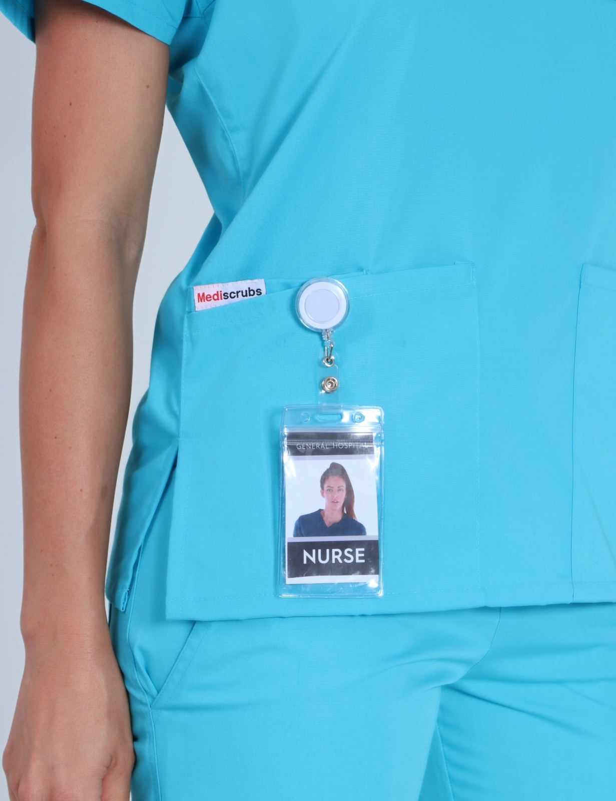 4 Pocket Scrub Top - Aqua - 5X Large - 4