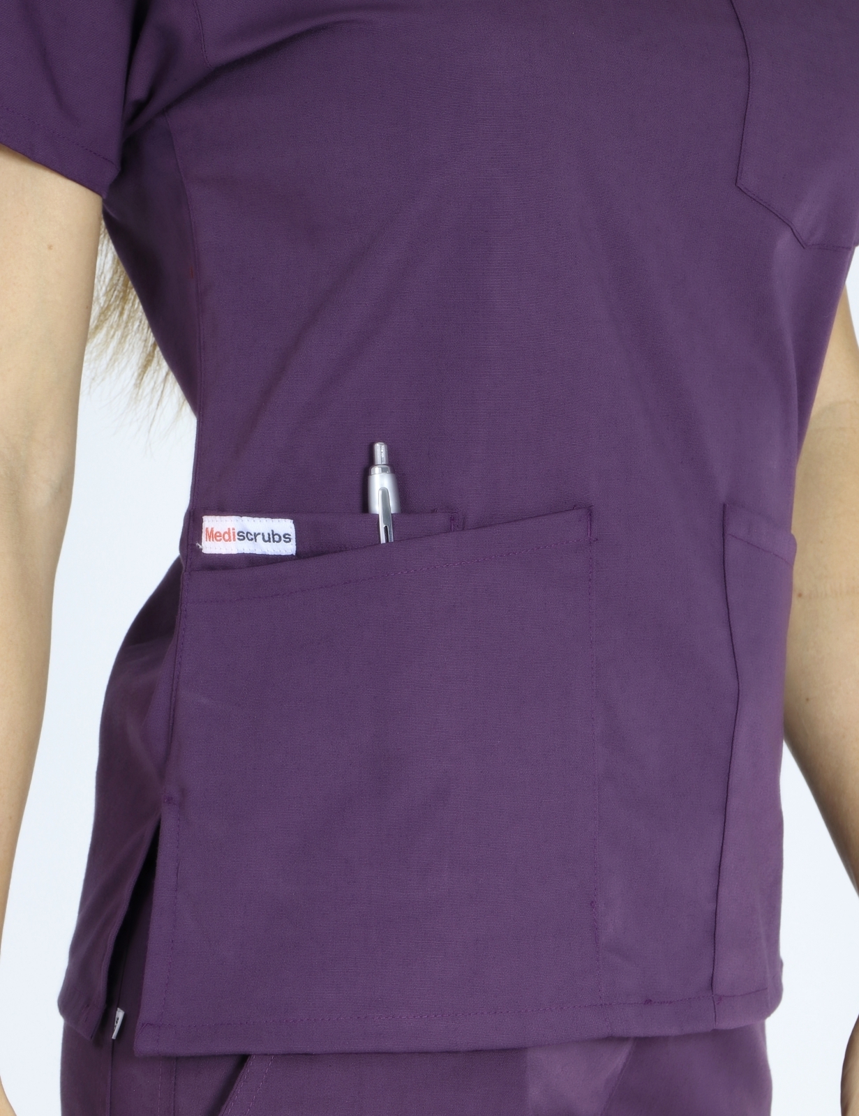 4 Pocket Scrub Top - Aubergine - 5X Large - 4