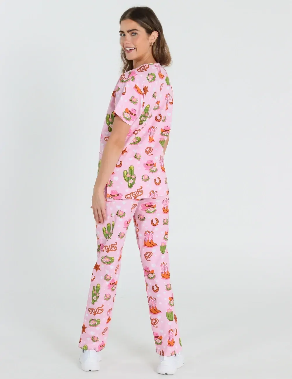 TGIF Boot Scootin' Friyay Women's Classic Scrub Top - XXS - 4