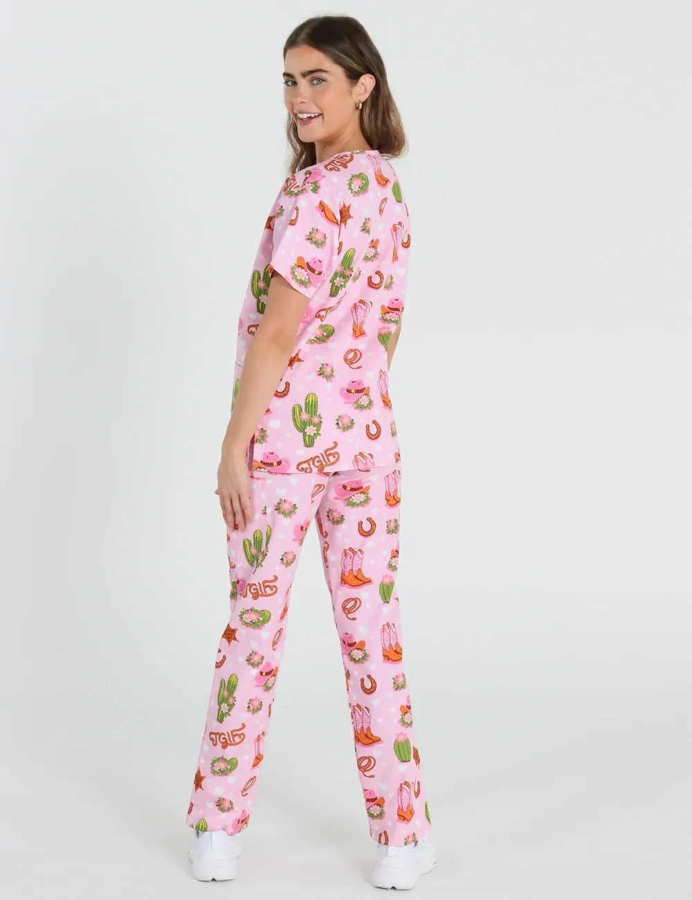 TGIF Boot Scootin' Friyay Women's Classic Scrub Top - XXS - 4