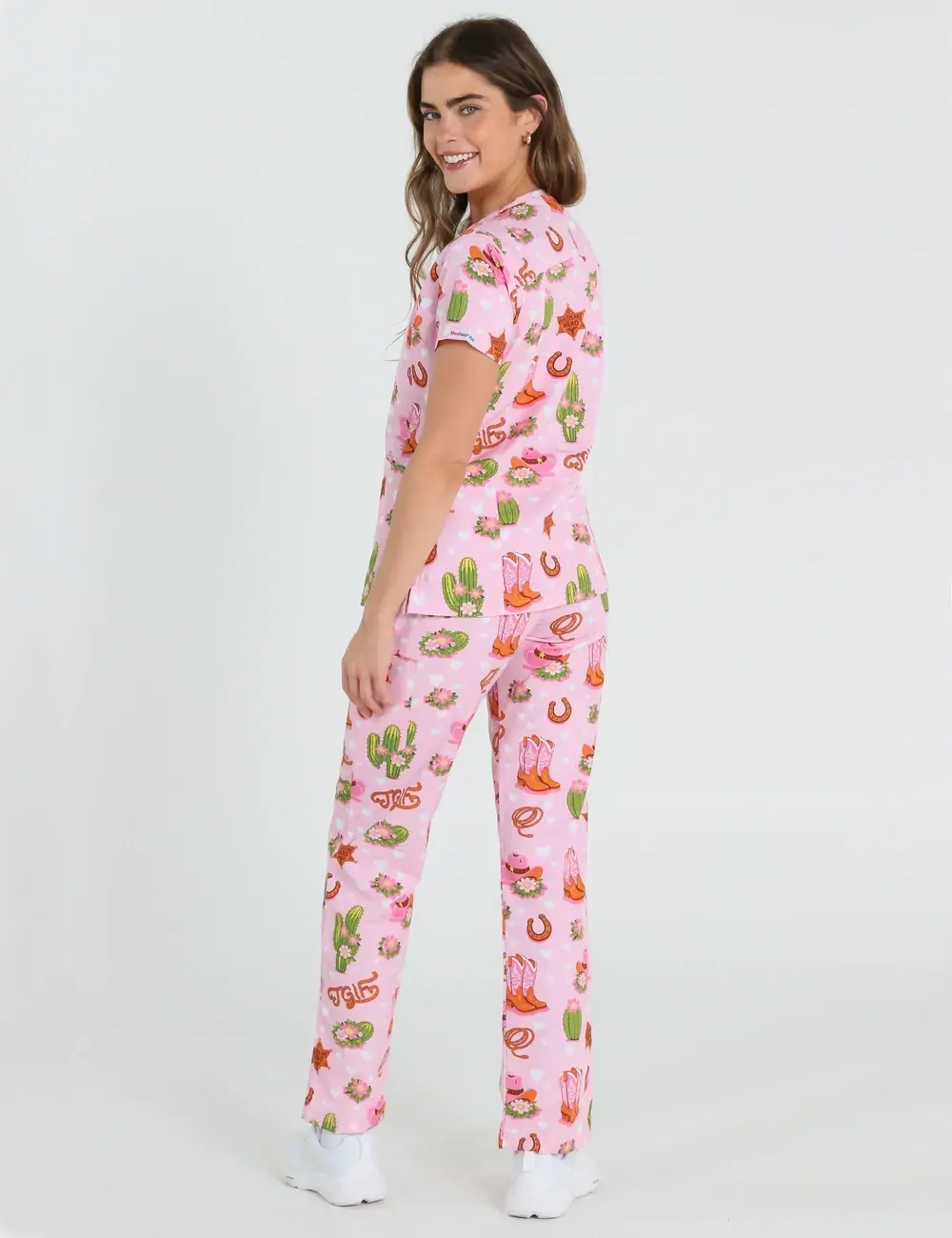 TGIF Boot Scootin' Friyay Women's Slim Fit Scrub Top - XXS - 4