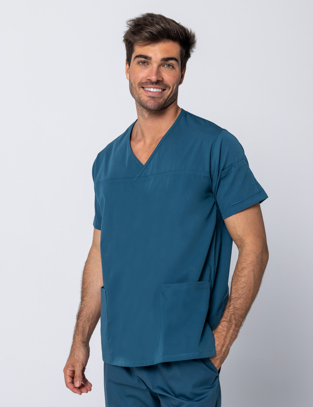 Men's Fit Solid Scrub Top - Caribbean - 4X large - 4