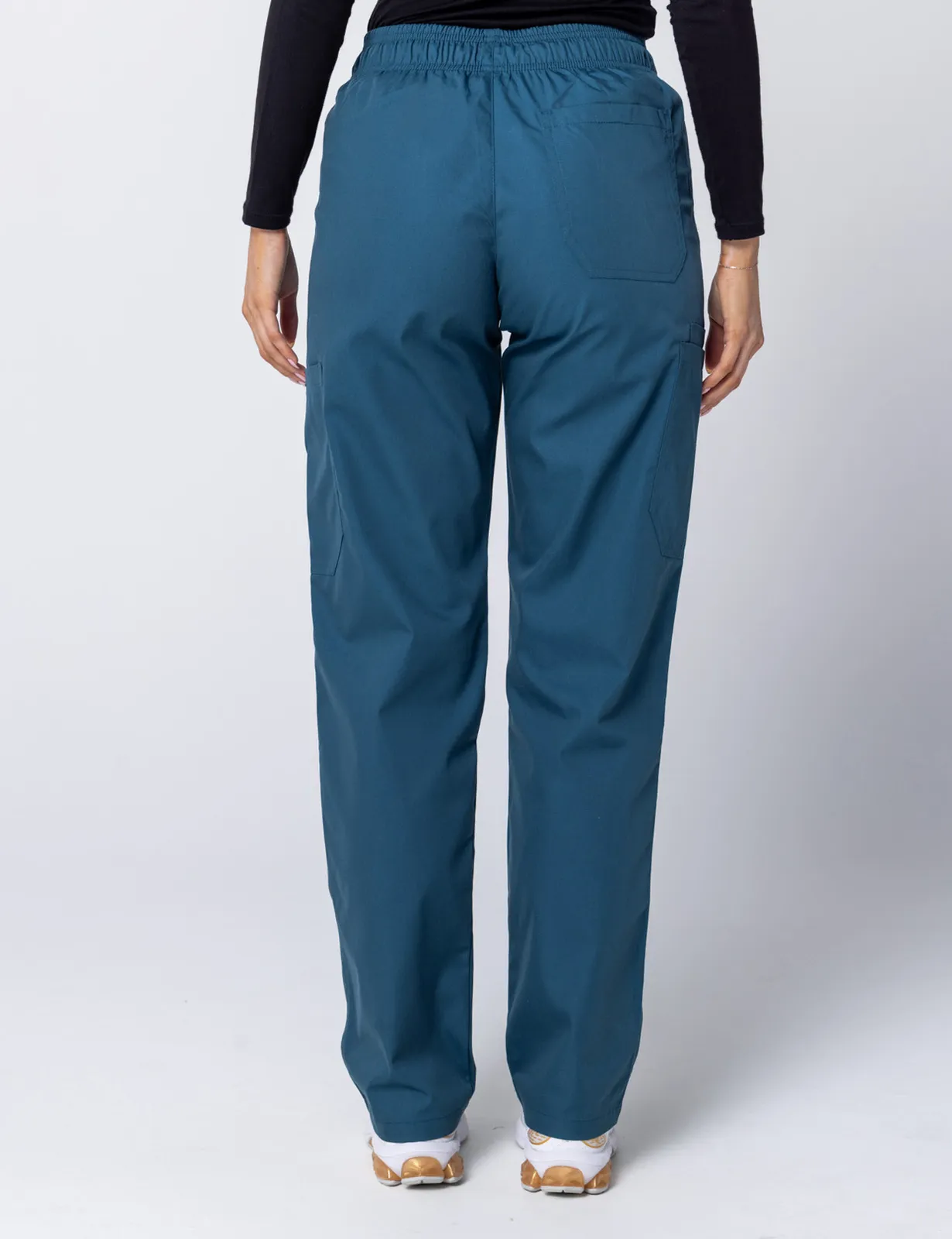 Tweed Health Super Clinic (Women's Fit Solid Scrub Top and Cargo Pants in Caribbean incl Logos) - 5
