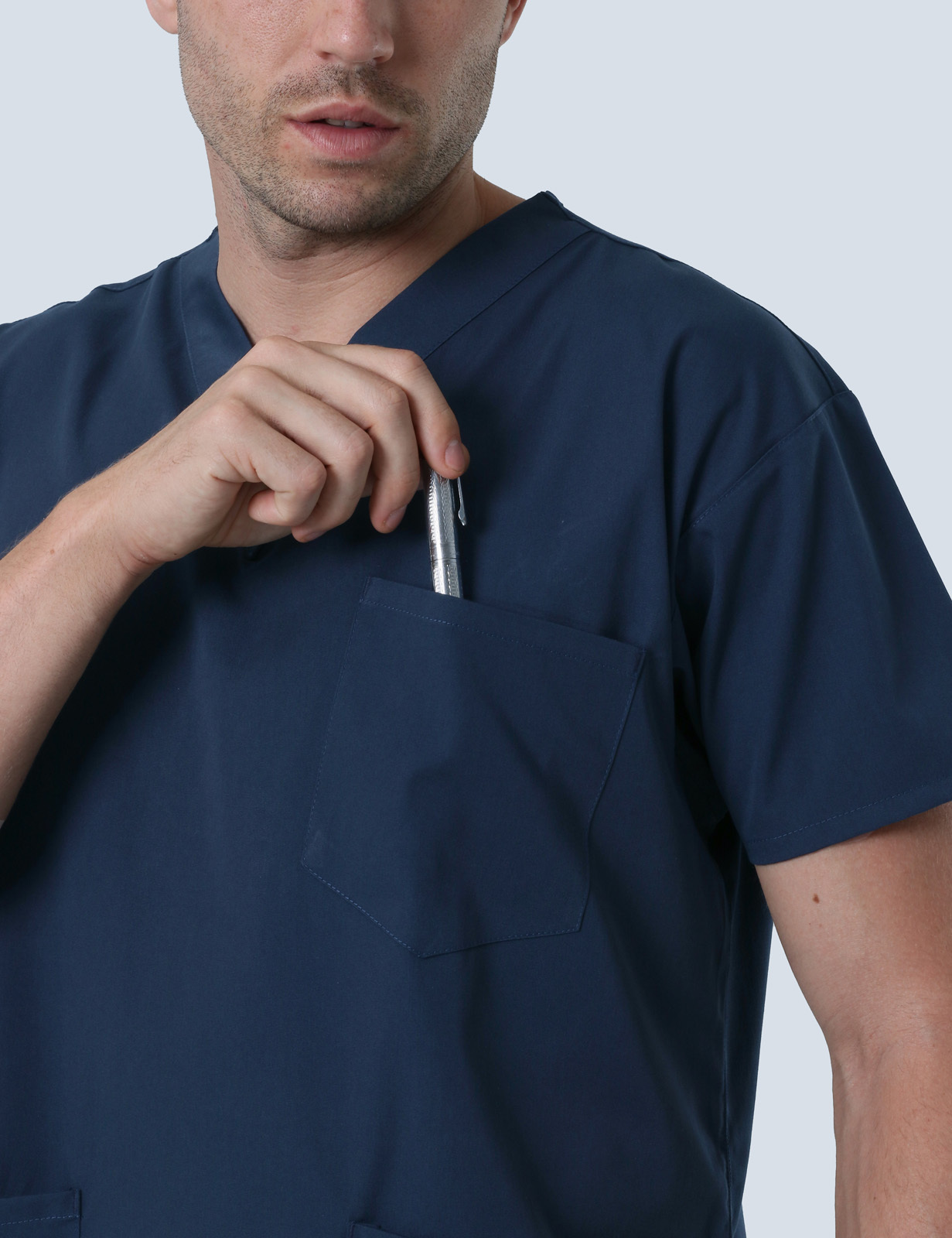 4 Pocket Scrub Top - Navy - X Small - 6