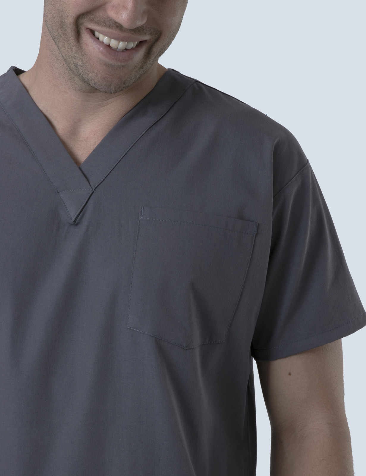 4 Pocket Scrub Top - Steel Grey - 5X Large - 6