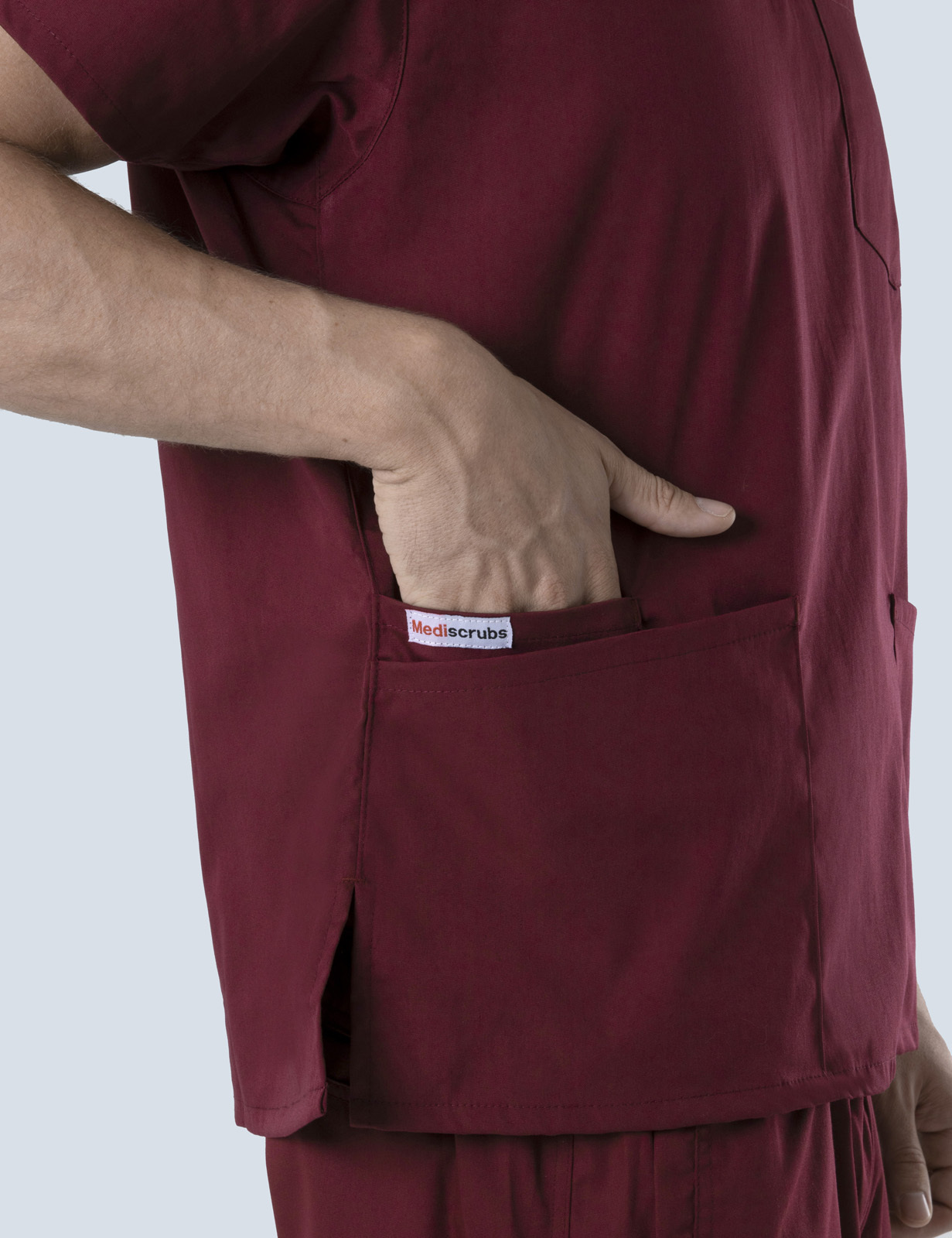 4 Pocket Scrub Top - Burgundy - 5X Large - 6