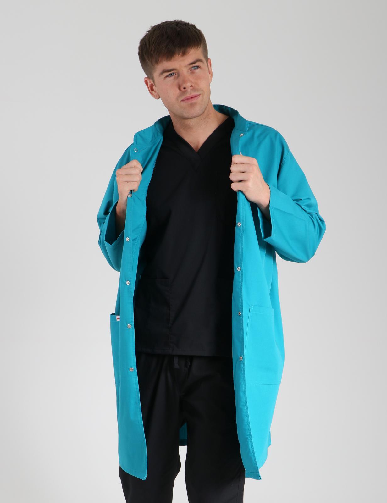 Lab Gown With Front Pockets And Side Ties - Teal - X Small - 4