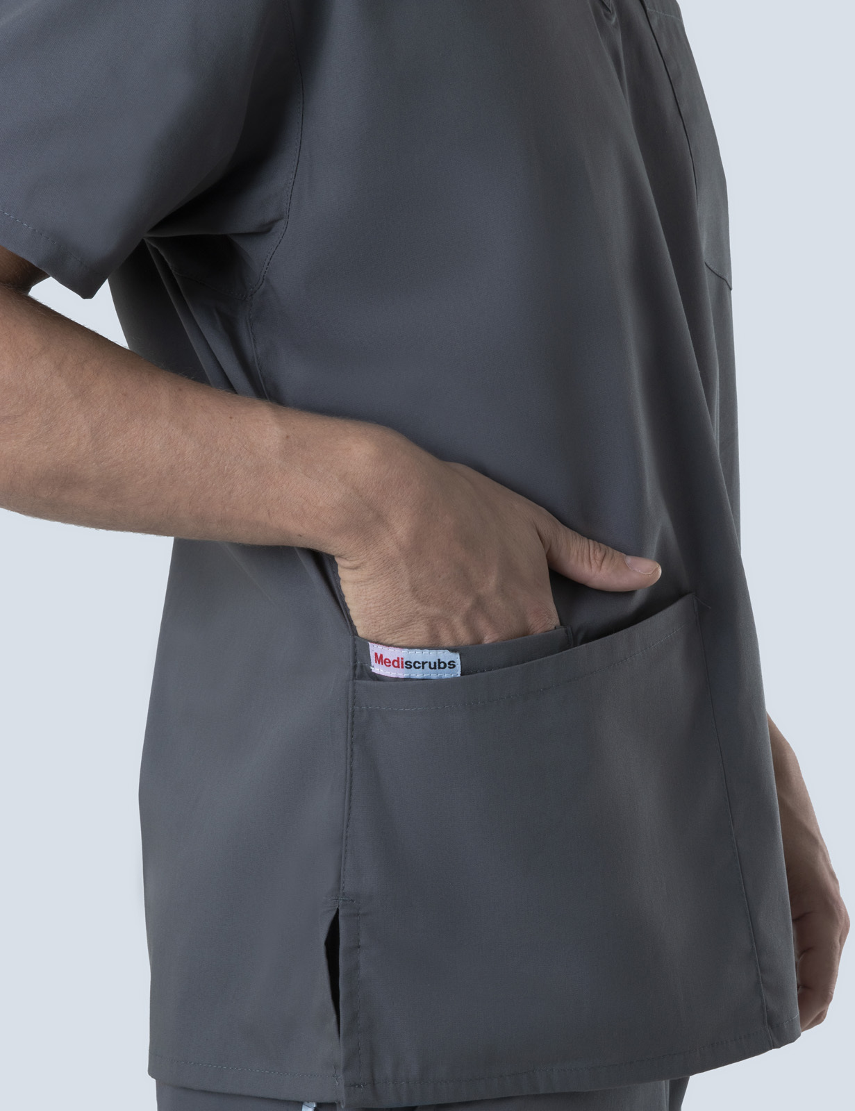 4 Pocket Scrub Top - Steel Grey - 5X Large - 7