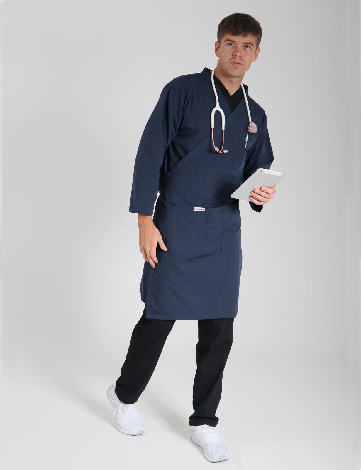 Wrap Around Lab Coat - Navy - X Small - 5