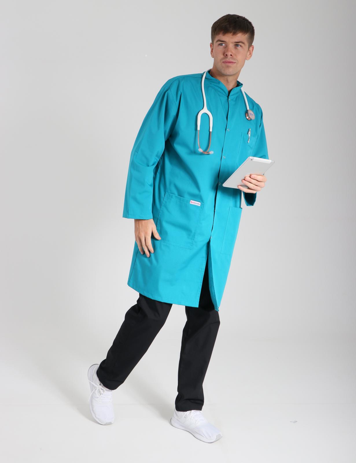Lab Gown With Front Pockets And Side Ties - Teal - X Small - 5