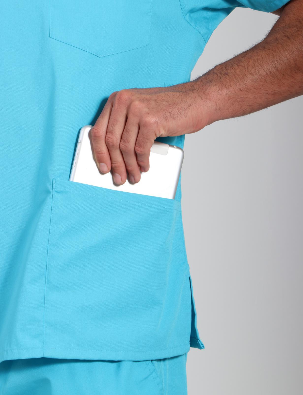 4 Pocket Scrub Top - Aqua - 5X Large - 7