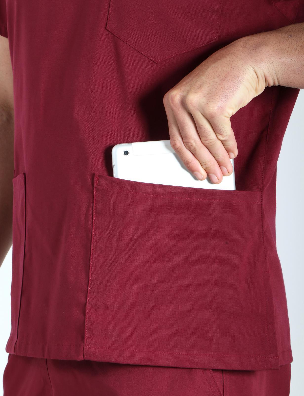 4 Pocket Scrub Top - Burgundy - 5X Large - 8