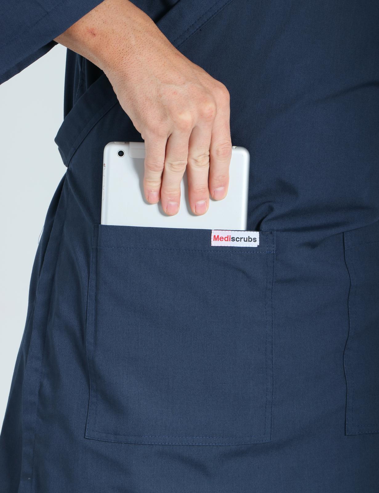 Wrap Around Lab Coat - Navy - X Small - 6