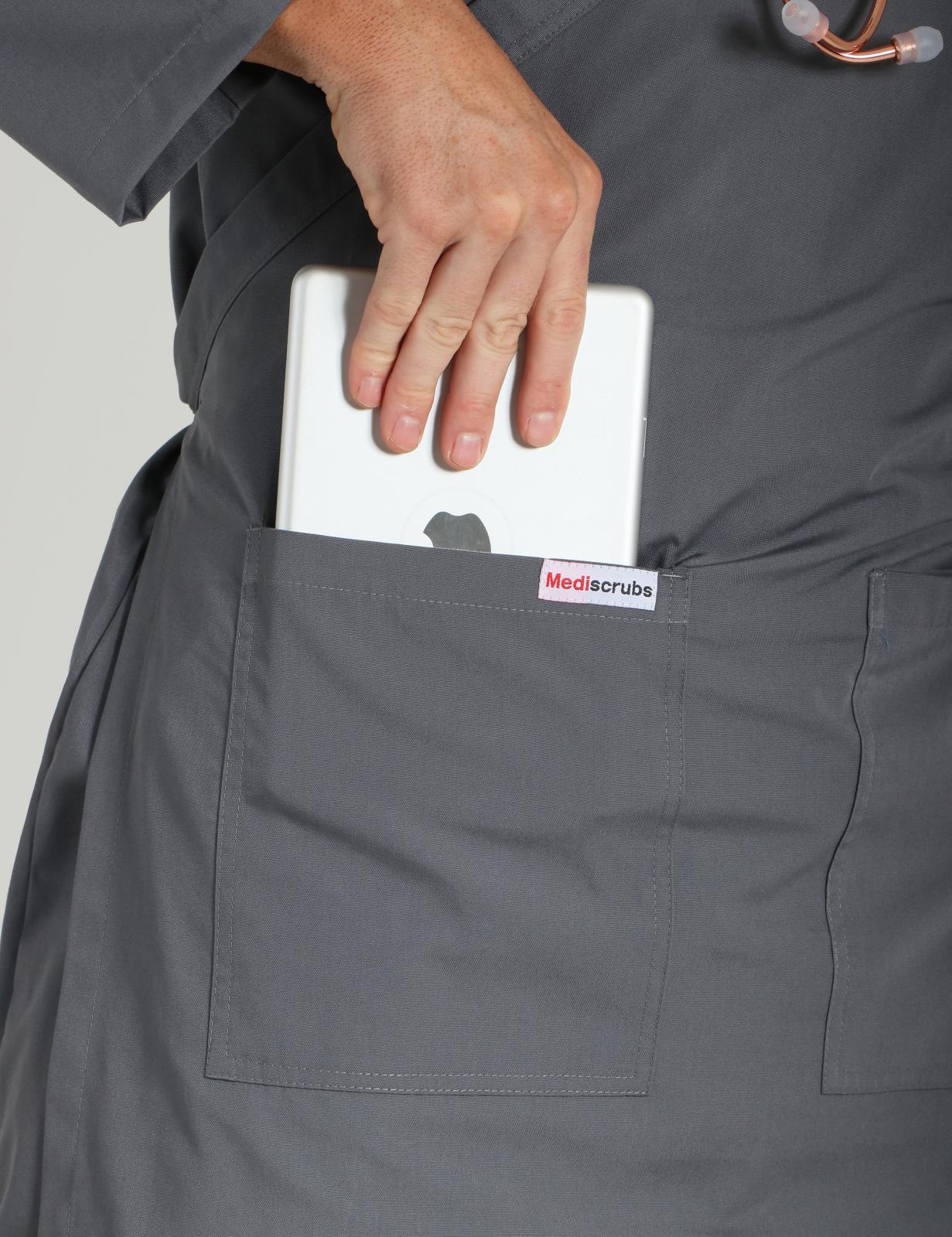 Wrap Around Lab Coat - Steel Grey - 4X Large - 6