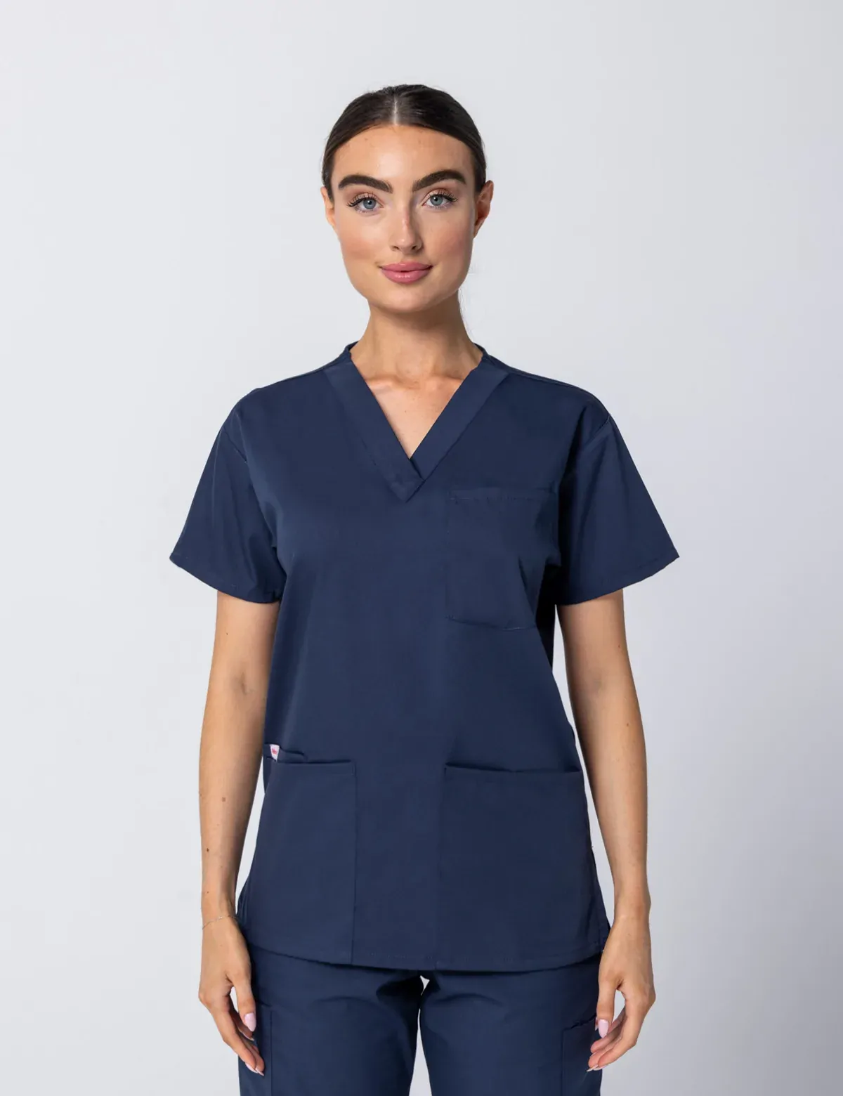 Women's 4 Pocket Scrub Top - Navy - Small